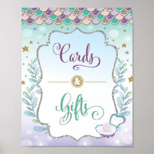 Cards  Gifts Mermaid Birthday Baby Shower Sign
