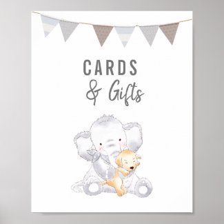 Cards & Gifts Modern Baby Elephant Gender Neutral