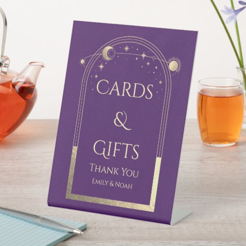 Cards  Gifts Mystical Purple Sun Moon Wedding Pedestal Sign