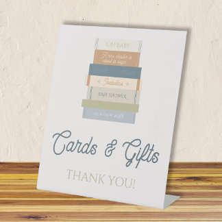 Cards & Gifts New Chapter Storybook Baby Shower Pedestal Sign