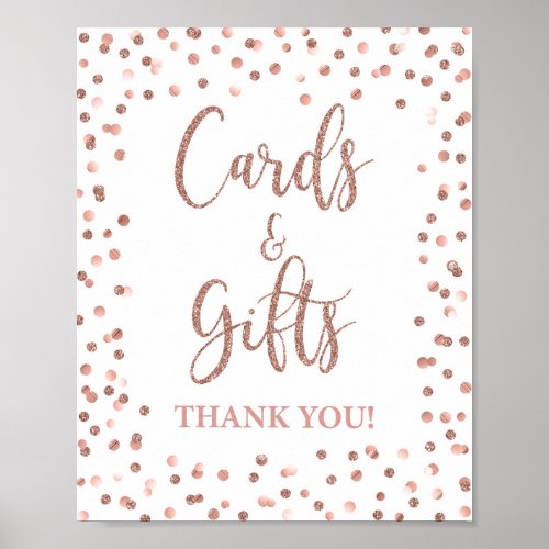 Cards  Gifts Party Sign Rose Gold Glitter