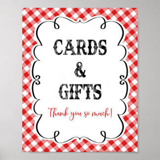 Cards & Gifts Red Gingham I Do BBQ Picnic Poster