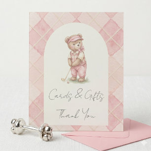 Cards & Gifts  Sign Golfing Pink Baby Shower