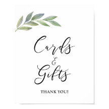 Cards & Gifts Sign Olive Leaf Greenery Sign