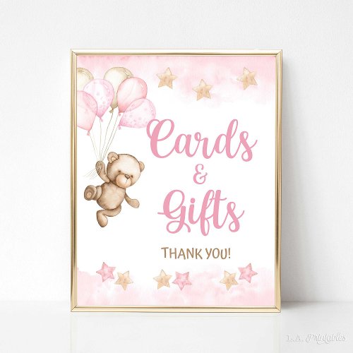 Cards  Gifts Sign Pink Teddy Bear Shower