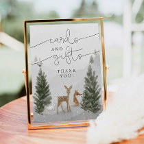 Cards & Gifts Sign Winter Boho Woodland Shower