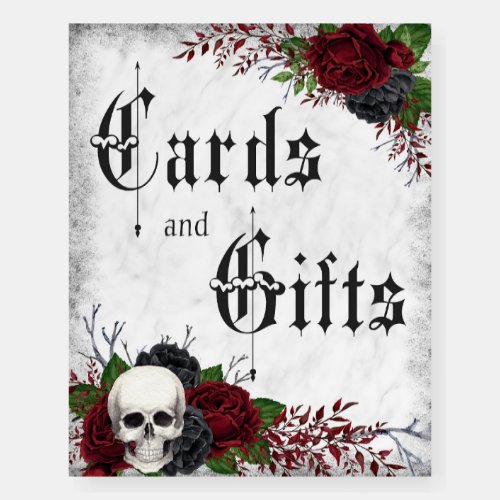 Cards  Gifts Skull and Roses Gothic Wedding Foam Board