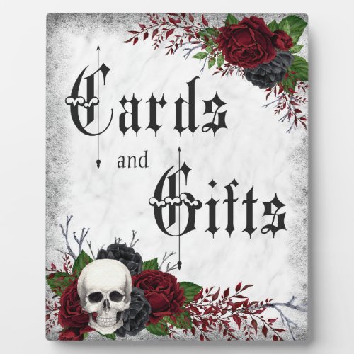 Cards  Gifts Skull and Roses Gothic Wedding Plaque