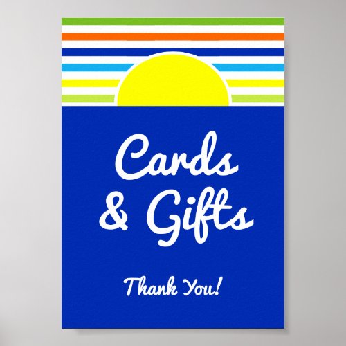 Cards  Gifts Sun Summer Stripes Baby Shower Poster