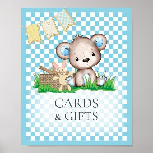 Cards  Gifts Table Teddy Bear Picnic Baby Shower  Poster