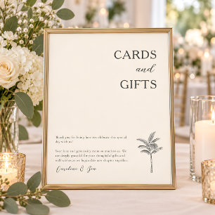 Cards Gifts Table Thank You Palm Tree Coastal Poster
