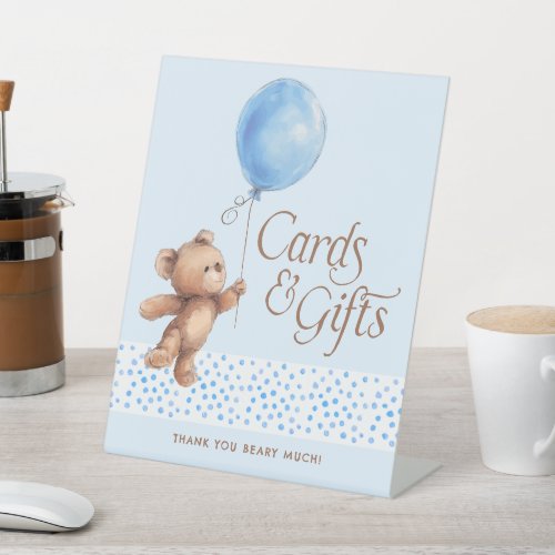 Cards  Gifts Teddy Bear Baby Shower  Pedestal Sign