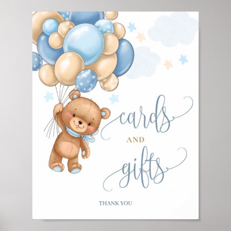 Cards & Gifts Teddy Bear Balloons Baby Shower Sign