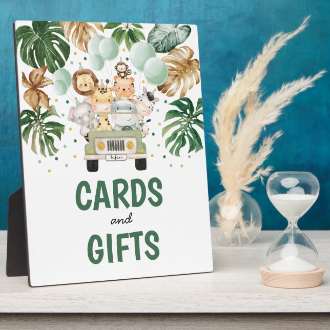 Cards & Gifts Tropical Safari Animals Baby Shower Plaque (Side)