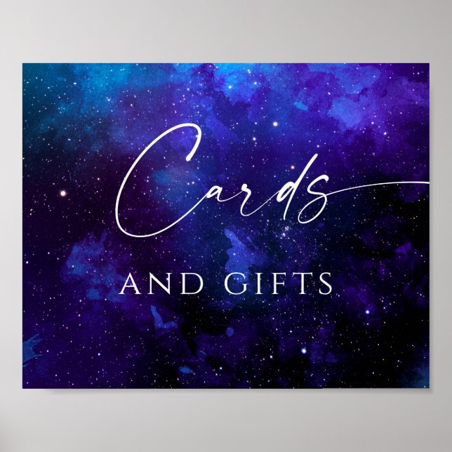Cards & Gifts Wedding Sign | Galaxy Starry Night  (Front)