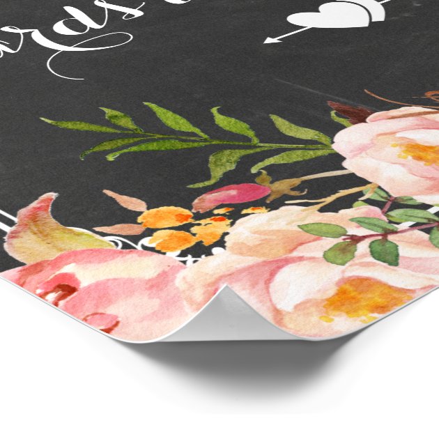 Cards & Gifts Wedding | Vintage Chalkboard Floral Poster