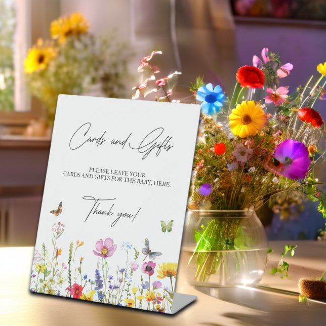 Cards & Gifts Wildflowers Butterflies Baby Shower Pedestal Sign (Creator Uploaded)