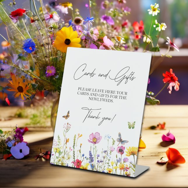 Cards & Gifts Wildflowers Butterflies Wedding Pedestal Sign (Creator Uploaded)