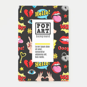 Cards in comic style post-it notes
