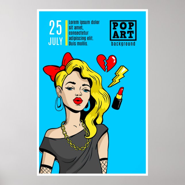 Cards in comic style poster (Front)