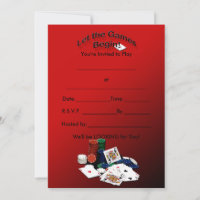 Let The Games Begin Invitations in White