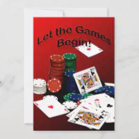 Let The Games Begin Invitations in White