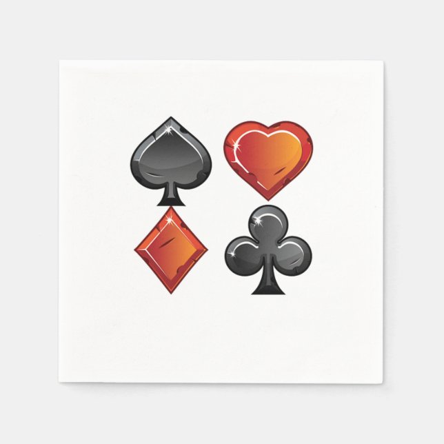 Cards Player Casino Poker Gambling Card Suit Gift Napkins (Front)