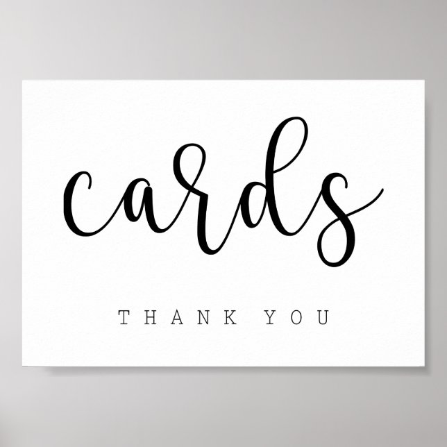 Cards Table Sign | Chic Typography (Front)
