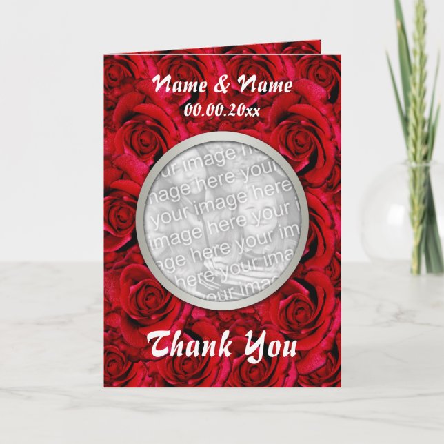 Cards template - customizable red roses (Front)