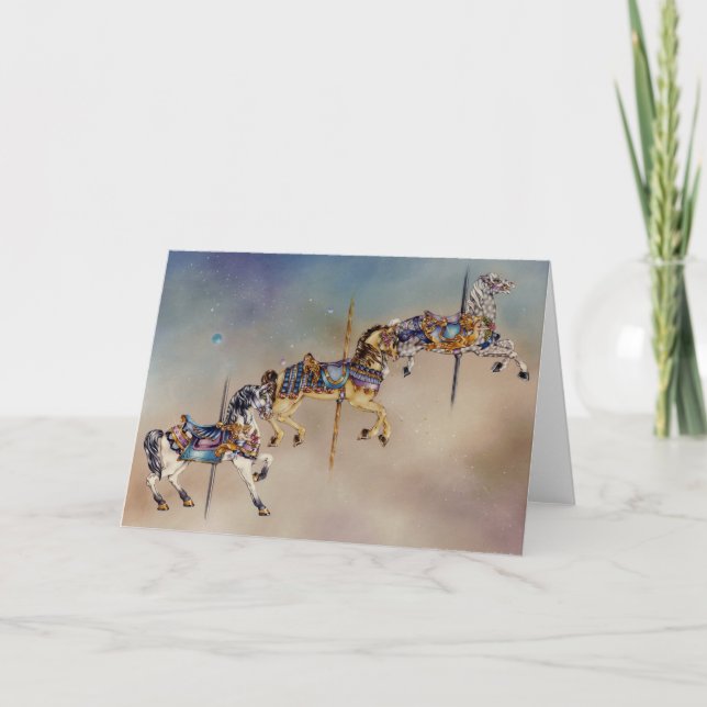 Cards - Three Carousel Horses (Front)