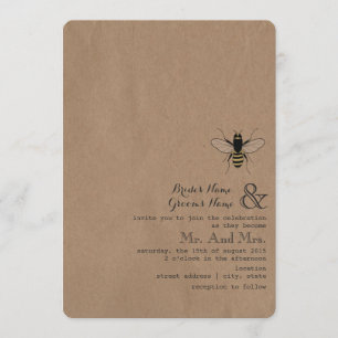 Cardstock Inspired Honey Bee Wedding Invitation