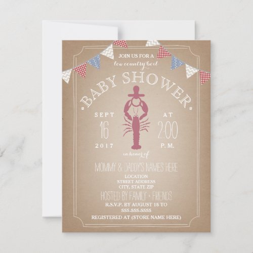 Cardstock Inspired Low Country Boil Baby Shower Invitation