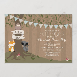 Cardstock Inspired Woodland Baby Shower - Boy Invitation