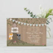 Cardstock Inspired Woodland Baby Shower - Boy Invitation (Standing Front)