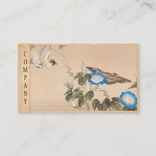 Cardueline Finch and Morning Glory Keibun Matsumo Business Card (Front)