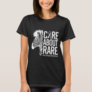 Care about rare disease awareness zebra ribbon  T-Shirt
