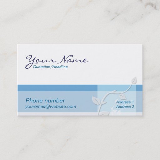 Customizable Care Blue Business Card