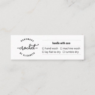 Care Card for Homemade Crochet Knit Macramé