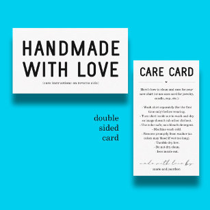 Care Card, Homemade Candle Shirt Jewelry Tumbler E Enclosure Card
