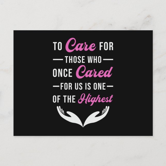 Care Caregivers Caregiver Nurse Nursing Funny Gift Postcard (Front)