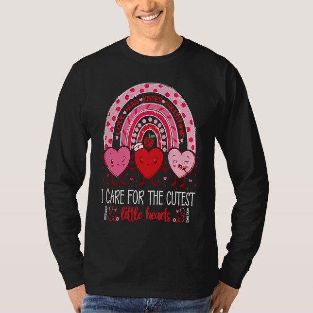 Care For Cutest Little Hearts PICU Nurse Valentine T-Shirt (Front)