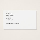 Care For My Pets Emergency Information (Back)