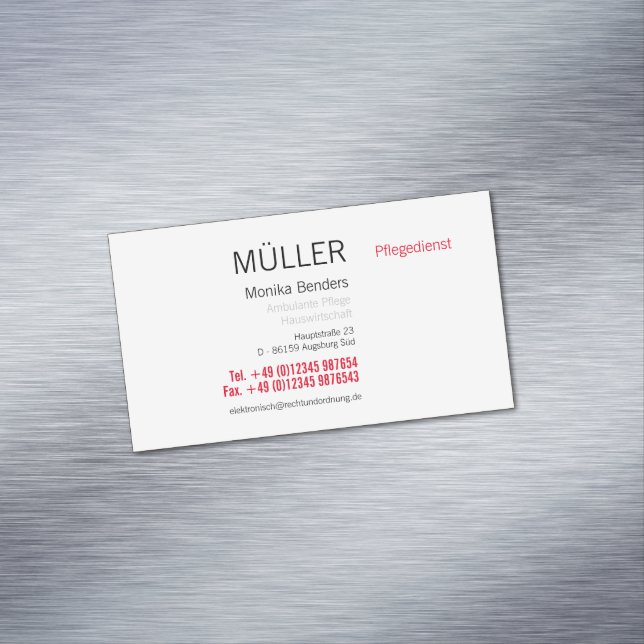care for the elderly Ambulant care Business cards (In Situ)