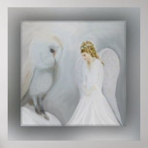 Care Guardian Angel and Owl Poster