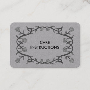 CARE INSTRUCTIONS Chic Elegant Rose Frame Luxe  Business Card