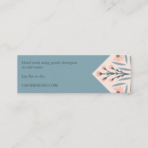 Care INSTRUCTIONS Elegant Floral Tiles Pink  Mini Business Card