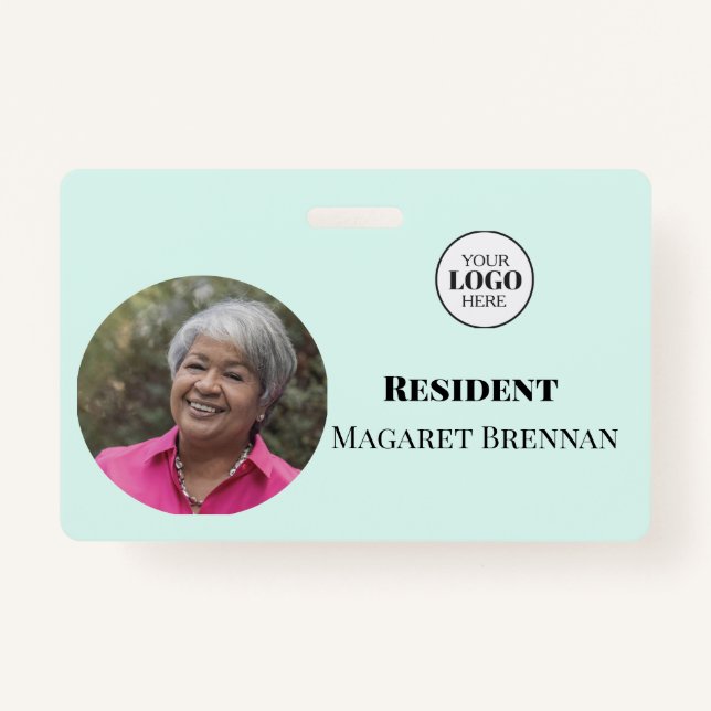 Care Nursing or Retirement Resident Photo ID  Badge (Front)