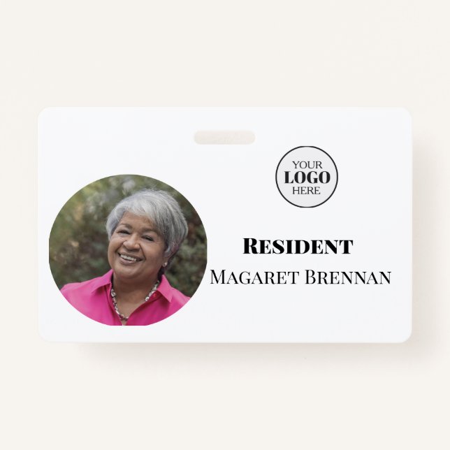 Care Nursing or Retirement Resident Photo ID  Badge (Front)
