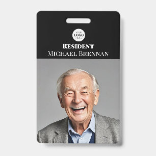 Care Nursing or Retirement Resident Photo ID Badge
