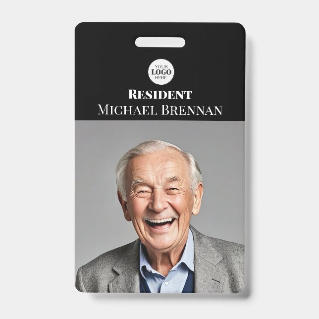 Care Nursing or Retirement Resident Photo ID  Badge (Front)
